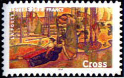 timbre N° 3872, Les impressionnistes - Henri-Edmond Cross « L'air du soir » 1893/94
