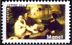 timbre N° 3874, Les impressionnistes - Edouard Manet « Le déjeuner sur l'herbe » 1863