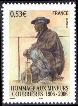 timbre N° 3880, Hommage aux mineurs victimes de la catastrophe de Courrières en 1906