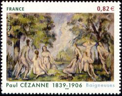 timbre N° 3894, Paul Cézanne (1839-1906) peintre français, membre du mouvement impressionniste