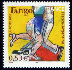 timbre N° 3932, Musique et danse. Le tango