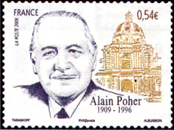 timbre N° 3994, Alain Poher (1909-1996) Président du Sénat de 1968 à 1992