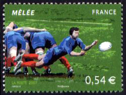 timbre N° 4063, Rugby : La Mélée