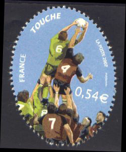timbre N° 4066, Rugby : La touche