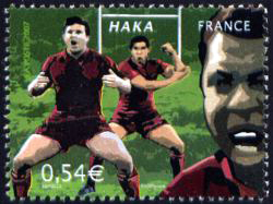 timbre N° 4070, Rugby : Le Haka
