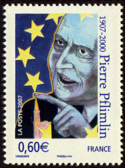 timbre N° 4078, Pierre Pflimlin avocat et homme d'État français