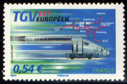 timbre N° 4061, Inauguration du TGV Est