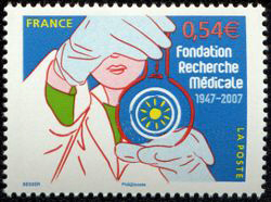 timbre N° 4106, Fondation pour la recherche médicale