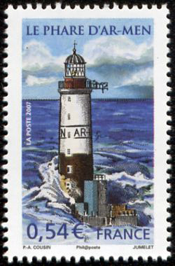 timbre N° 4114, Le phare d'Ar-men à l'extrémité de la chaussée de Sein