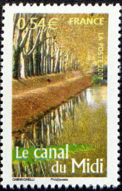 timbre N° 4023, Le Canal du Midi relie Toulouse à la mer Méditerranée