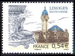 timbre N° 4029, Limoges (Haute-Vienne), célèbre pour sa porcelaine décorée