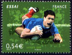 timbre N° 4065, Rugby : L'essai