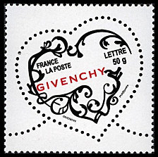 timbre N° 3997, Coeur 2007 Givenchy