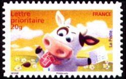  Carnet sourires les vaches humoristiques d'Alexis Nesme <br>Vache humectant des timbres