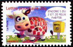 timbre N° 4090, Carnet sourires les vaches humoristiques d'Alexis Nesme
