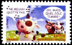 timbre N° 4093, Carnet sourires les vaches humoristiques d'Alexis Nesme