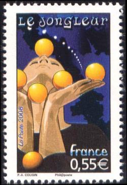 timbre N° 4221, Le cirque (le jongleur)