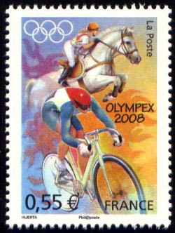timbre N° 4222, Beijing, Jeux Olympiques de Pékin 2008 Cyclisme et équitation