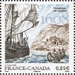 timbre N° 4182, France Canada - Fondation de Quebec 1608
