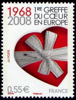 timbre N° 4179, 1er greffe du coeur en Europe