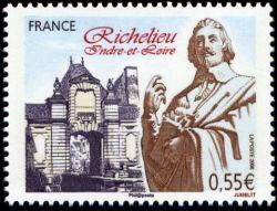 timbre N° 4258, Richelieu commune d'Indre et loire, fondée par le cardinal de Richelieu