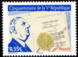 timbre N° 4282, Cinquantenaire de la Vème république
