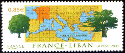 timbre N° 4323, Emission commune France-Liban
