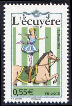 timbre N° 4217, Le cirque (l'écuyère)