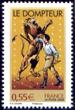 timbre N° 4219, Le cirque (le dompteur)