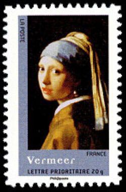 timbre N° 4134, La jeune fille à la perle du peintre Jan Vermeer (1632-1675)