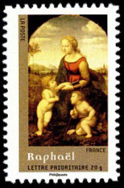 timbre N° 4139, « La belle jardinière » du peintre Raphaël (1483-1520)