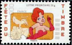 timbre N° 4150, La girl et le loup
