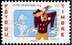 timbre N° 4151, Le loup et la girl
