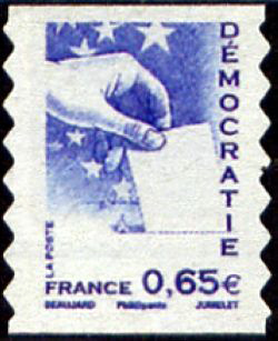 timbre N° 4202, Démocratie (main glissant un bulletin dans l'urne)