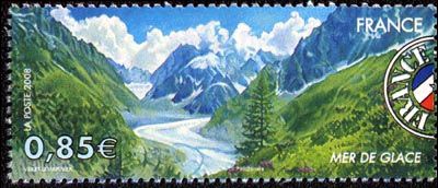 timbre N° 4256, Mer de glace - Paysage de France et du Brésil
