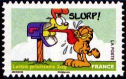 timbre N° 4274, Sourires avec le chat Garfield - Slurp !
