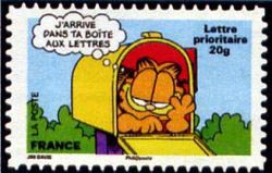 timbre N° 4280, Sourires avec le chat Garfield - J'arrive dans ta boite aux lettres