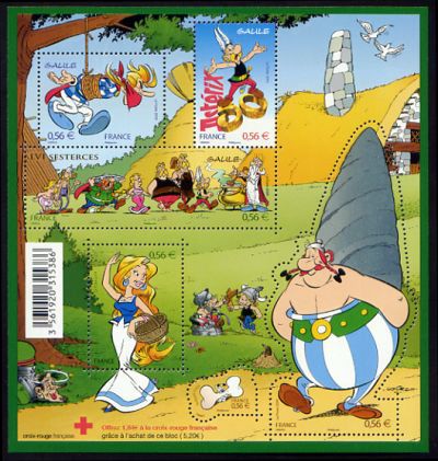 timbre N° F4425, Bloc personnage célèbres Astérix