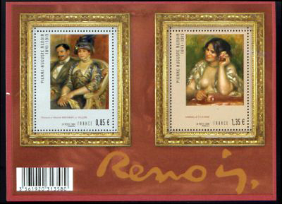 timbre N° F4406, Bloc feuillet tableaux de Auguste Renoir