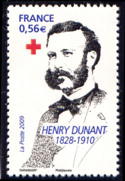 timbre N° 4386, Croix Rouge, Henry Dunant (1828-1910)