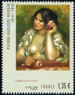 timbre N° 4407, Tableau de Auguste Renoir ( Gabrielle à la Rose )