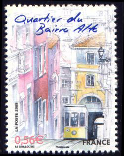 timbre N° 4404, Capitales européennes - Lisbonne ( Quartier du Bairro Alto )