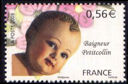 timbre N° 4398, Poupée de collection, Baigneur Petitcollin