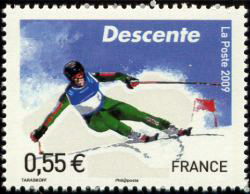 timbre N° 4331, Championnats du Monde de ski alpin à Val d'Isère, La descente