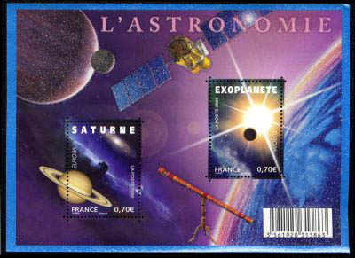 timbre N° F4353, Année de l'astronomie Saturne et exoplanète