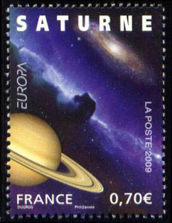 timbre N° 4354, Année de l'astronomie Saturne et exoplanète