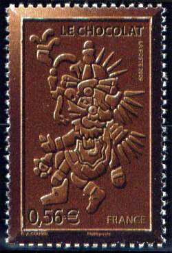 timbre N° 4358, Le chocolat, Quetzacoatl et la légende du serpent à plumes