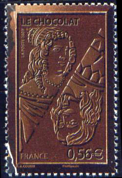 timbre N° 4362, Le chocolat, Anne d'Autriche et Louis XIII