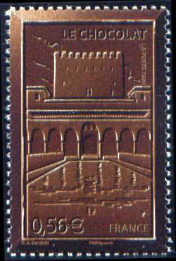 timbre N° 4360, Le chocolat, Alhambra de Grenade - Jardin du Généralife
