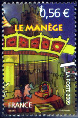 timbre N° 4383, Fête foraine (le manège)